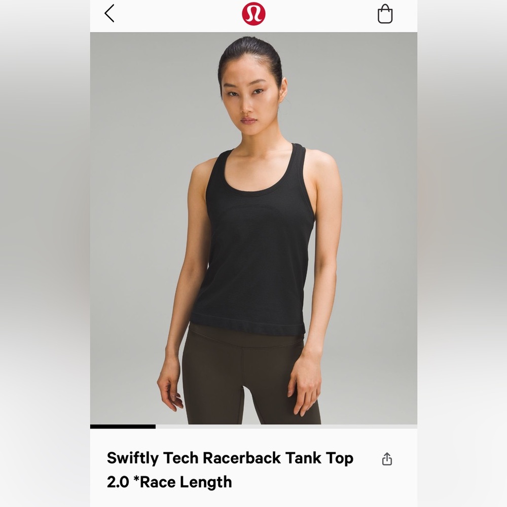 Lululemon swiftly tech racer back tank top. Size 12